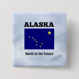 Badge Carré 5 Cm Alaska, du nord au futur