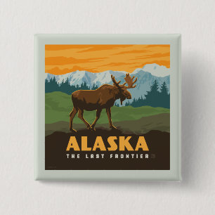 Badge Carré 5 Cm Alaska   Oie frontière