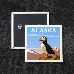 Badge Carré 5 Cm Alaska vintage