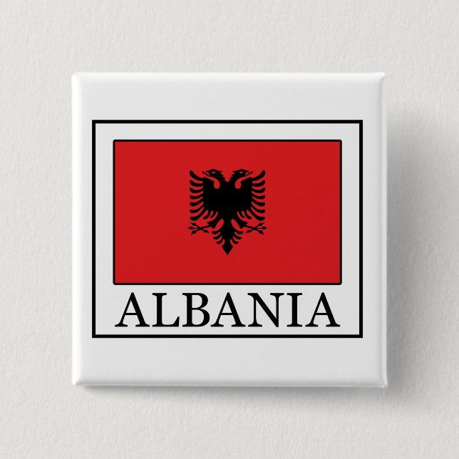 Badge Carré 5 Cm Albanie (Devant)