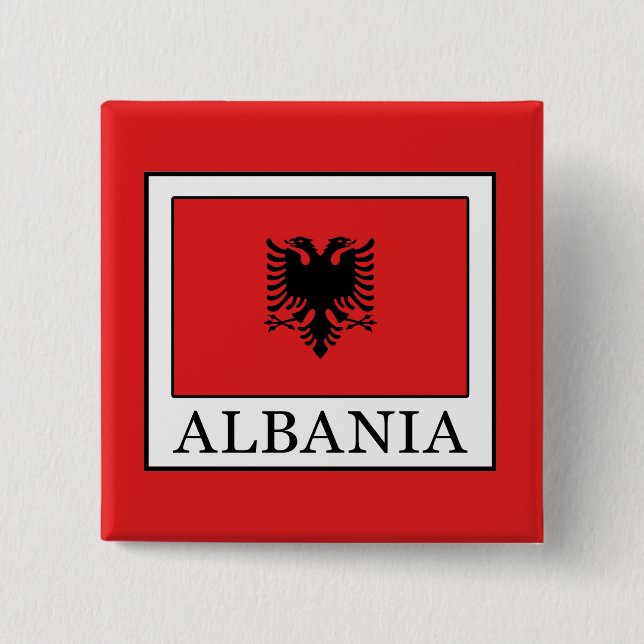 Badge Carré 5 Cm Albanie (Devant)