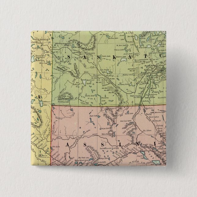 Badge Carré 5 Cm Alberta, Saskatchewan (Devant)