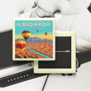 Badge Carré 5 Cm Albuquerque Nouveau-Mexique vintage