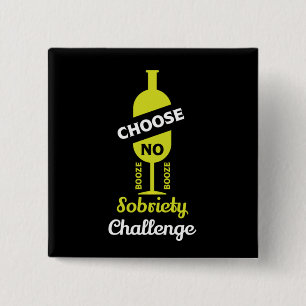 Badge Carré 5 Cm Alcool Sobriété Alcool Sans alcool Support Teetota