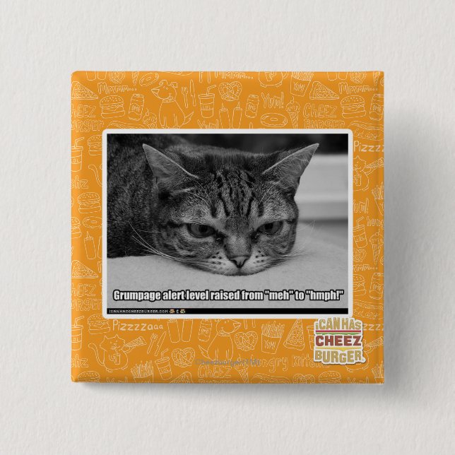 Badge Carré 5 Cm Alerte de Grumpage (Devant)