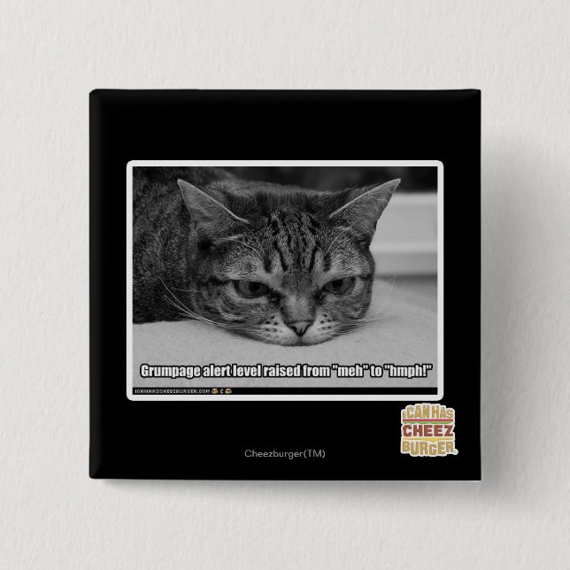 Badge Carré 5 Cm Alerte de Grumpage (Devant)