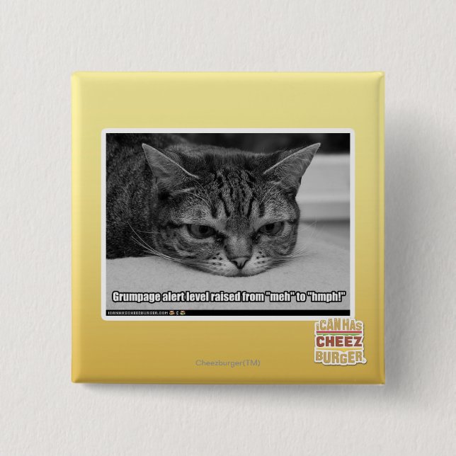 Badge Carré 5 Cm Alerte de Grumpage (Devant)