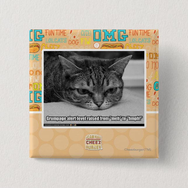 Badge Carré 5 Cm Alerte de Grumpage (Devant)