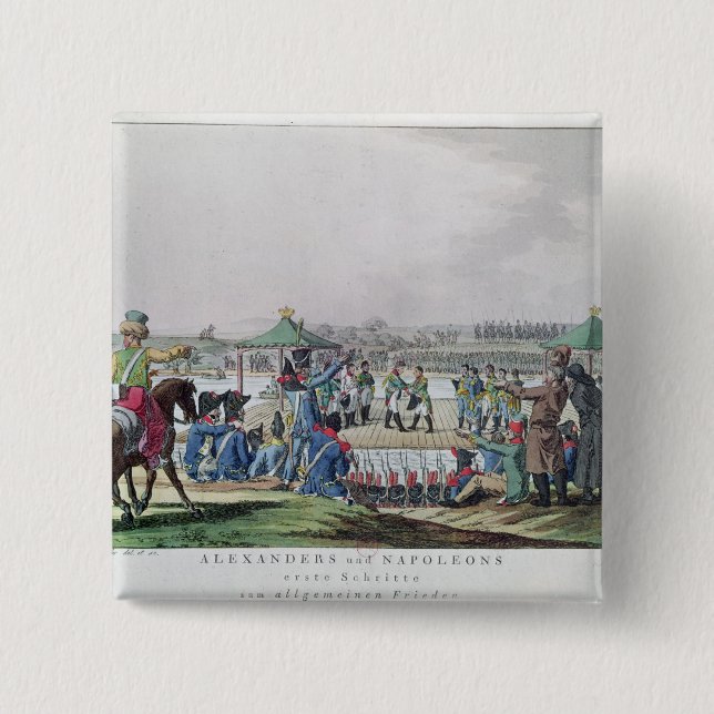 Badge Carré 5 Cm Alexandre I et napoléon (Devant)