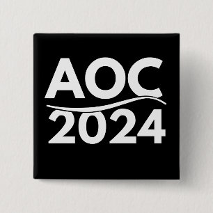 Badge Carré 5 Cm alexandria ocasio cortez 2024, aoc 2024, aoc butto