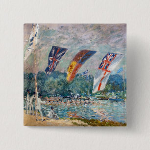 Badge Carré 5 Cm Alfred Sisley - Regatta à Molesey