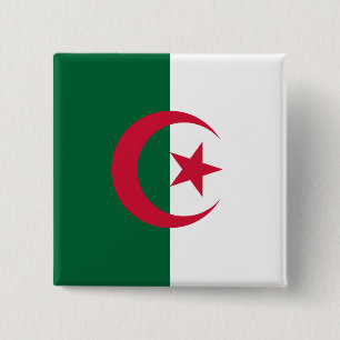 Badge Carré 5 Cm Algeria (Algerian) Flag
