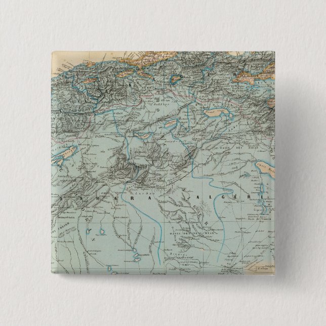 Badge Carré 5 Cm Algérie (Devant)