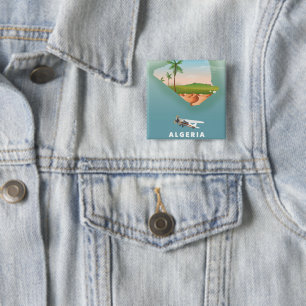 Badge Carré 5 Cm Algérie Illustration de l'affiche de voyage.