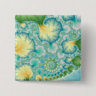 Badge Carré 5 Cm Algues - fractale