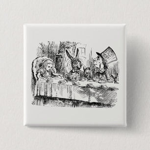 Badge Carré 5 Cm Alice au pays des merveilles - Le Tea Party de Mad