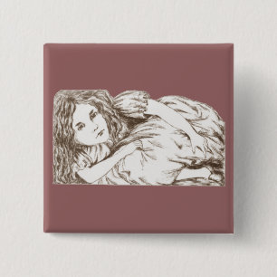 Badge Carré 5 Cm Alice se développe par la teinte de sépia de Lew
