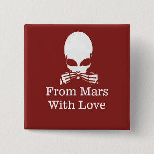 Badge Carré 5 Cm Alien, Parlez pas mal, modifier le texte