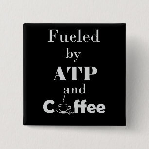 Badge Carré 5 Cm Alimenté par l'ATP et le café