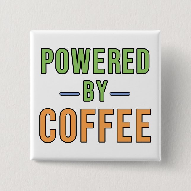 Badge Carré 5 Cm Alimenté par le café (Devant)