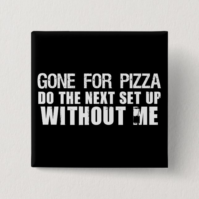 Badge Carré 5 Cm Allé pour la pizza (Devant)