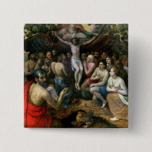 Badge Carré 5 Cm Allégorie de la trinité (huile sur le panneau)