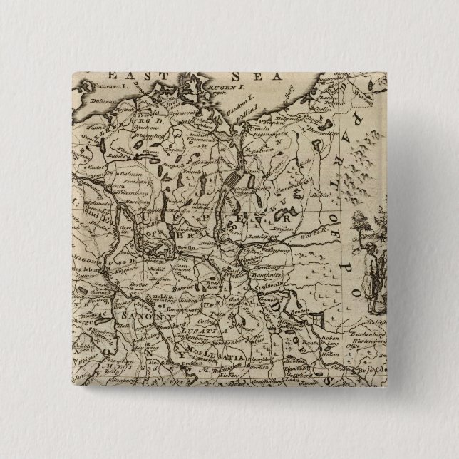 Badge Carré 5 Cm Allemagne 25 (Devant)