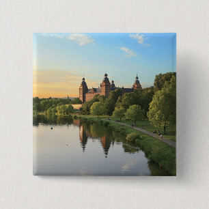 Badge Carré 5 Cm Allemagne, Aschaffenburg, Schloss (château)