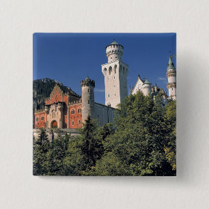 Badge Carré 5 Cm Allemagne, Bavière, château de Neuschwanstein.