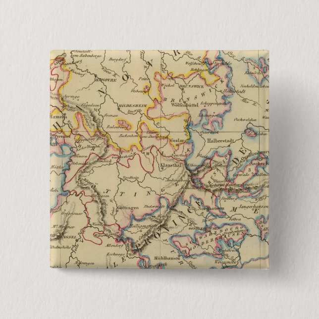 Badge Carré 5 Cm Allemagne centrale (Devant)