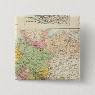 Badge Carré 5 Cm Allemagne du Nord et du Centre