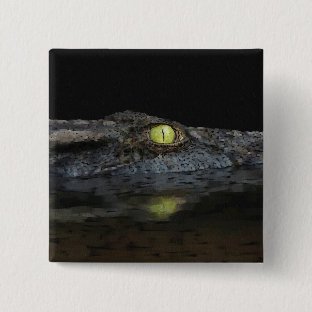 Badge Carré 5 Cm Alligator américain (Devant)