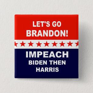 Badge Carré 5 Cm Allons Brandon Impeach Biden Puis Harris