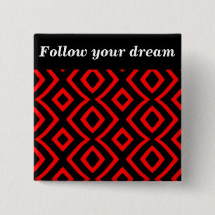 Badge Carré 5 Cm Allow-Red_