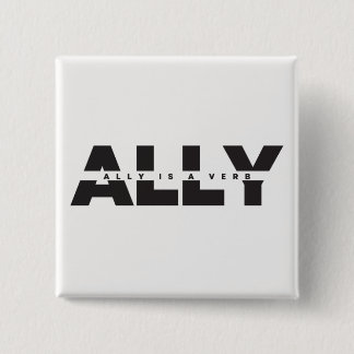 Badge Carré 5 Cm Ally est un bouton Verbe