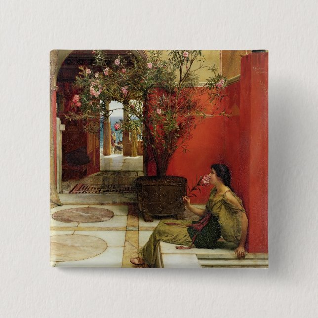 Badge Carré 5 Cm Alma-Tadema | un oléandre, 1882 (Devant)