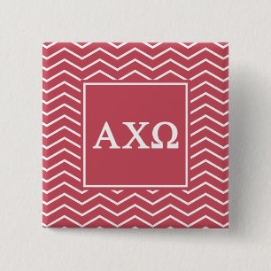 Badge Carré 5 Cm Alpha motif d'Omega Chevron de Chi