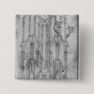 Badge Carré 5 Cm Altitude de la tour de la cathédrale de Laon