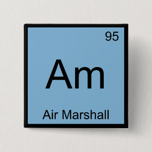 Badge Carré 5 Cm Am - Chimie Symbole d'élément de l'Air Marshall T-