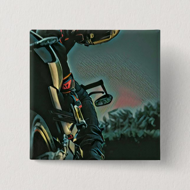 Badge Carré 5 Cm amant de course de moto cadeau (Devant)