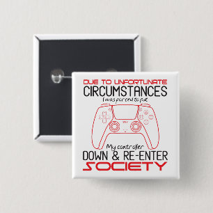 Badge Carré 5 Cm Amateurs De Jeux Poser Mon Contrôleur Drôle Joueur