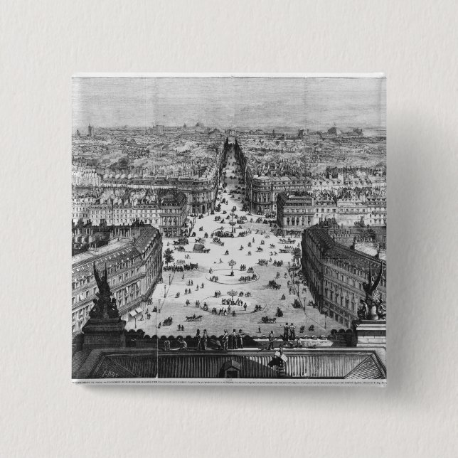 Badge Carré 5 Cm Améliorations vers Paris (Devant)