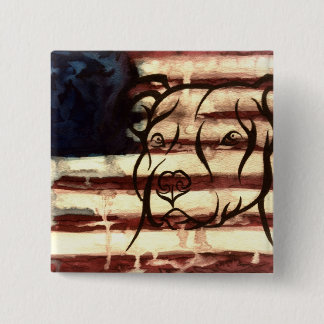 Badge Carré 5 Cm Américain de Pitbull