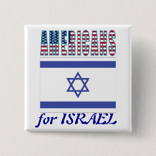 Badge Carré 5 Cm Américains pour le bouton de l'Israël