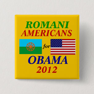 Badge Carré 5 Cm Américains Romani pour Obama