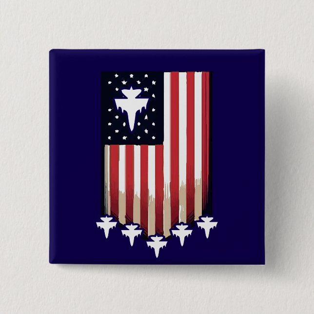Badge Carré 5 Cm American Flag 4th of July-65079 (Devant)