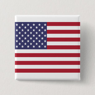 Badge Carré 5 Cm American Flag Pin Button