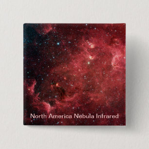 Badge Carré 5 Cm Amérique du Nord Nebula Infrarouge