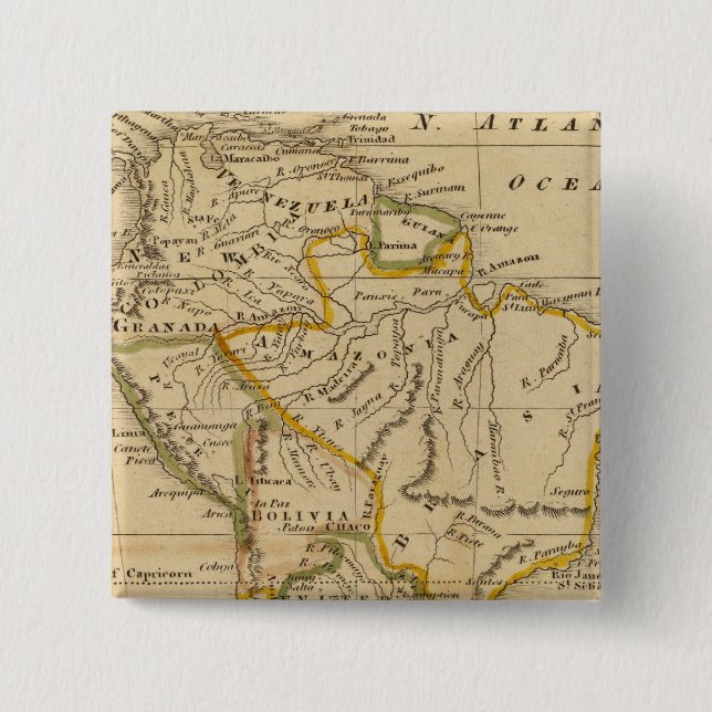 Badge Carré 5 Cm Amérique du Sud 11 (Devant)