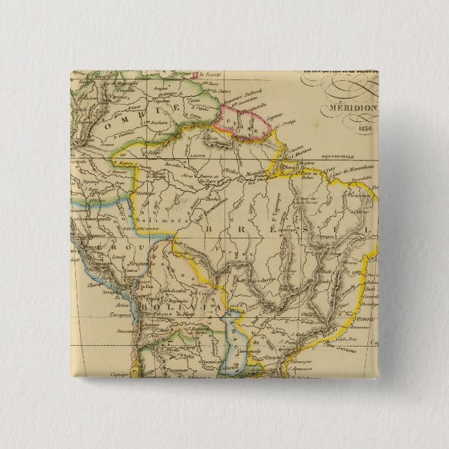 Badge Carré 5 Cm Amérique du Sud 18 (Devant)